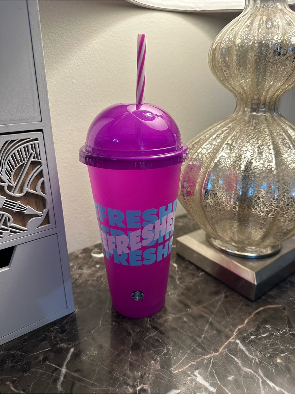 Starbucks Summer 2024 Purple “REFRESHED” Reusable Cold Cup with Dome Lid & Straw